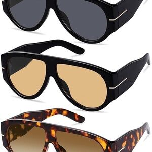 Oversized 70s Retro Aviator Vintage Style Sun Glasses